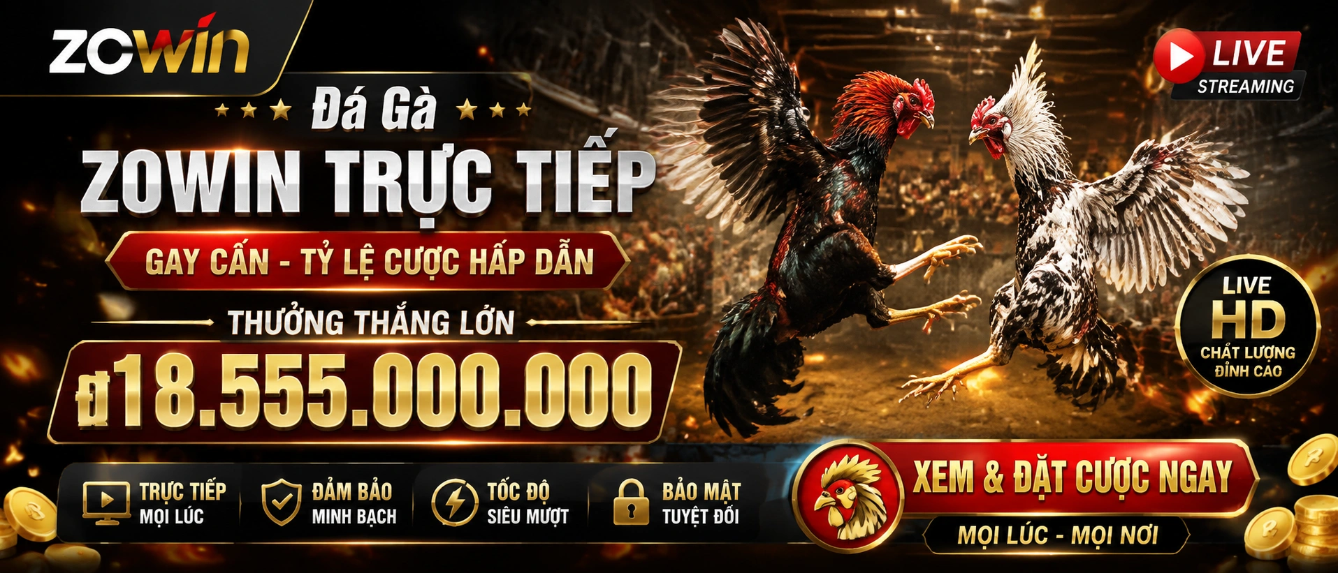 Đá Gà Trực Tiếp giao diện xem nhanh